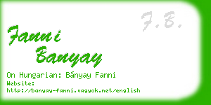fanni banyay business card